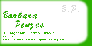 barbara penzes business card