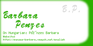 barbara penzes business card
